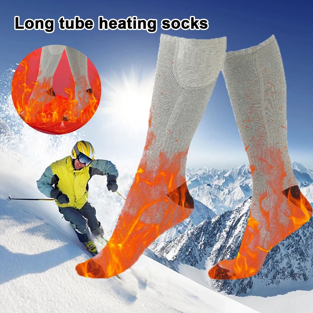 Electric Heated Socks Men Women Winter Warm Heating Socks Anti-Cold Thermal Heated Foot Warmer Outdoor Camping Ski Sports Socks