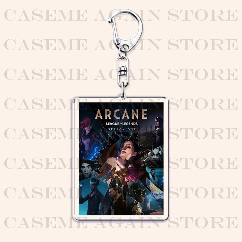 Hot Animation TV Show Arcane Keychains for Accessories Bag Game Lover Jinx Jayce Keyring Jewelry Friends Gaming Gamer Fans Gifts