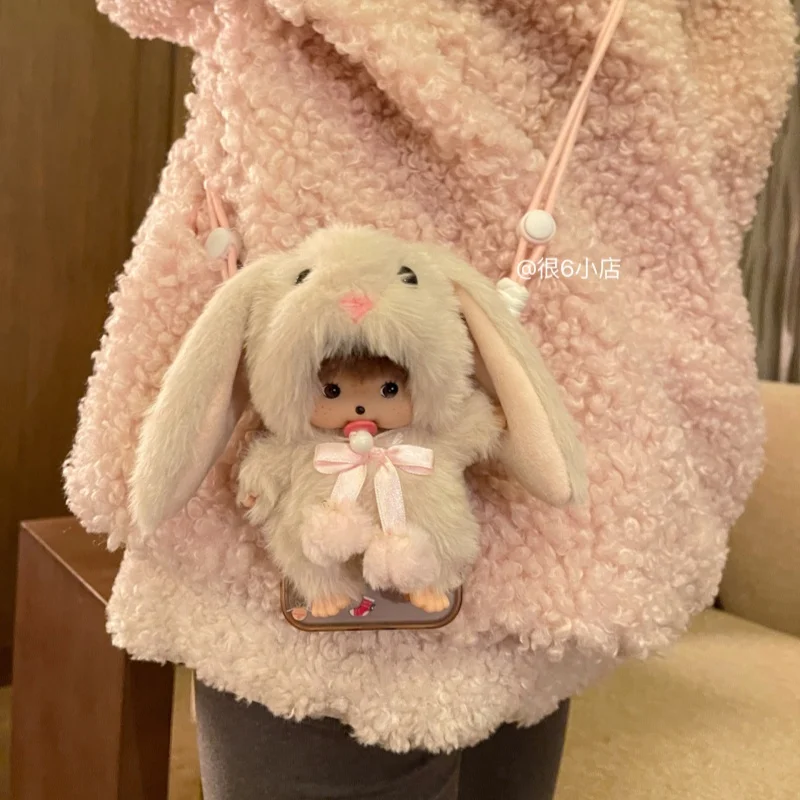 

New In Stock Mongon Monkey Crossbody Phone Holder Clip Rabbit Doll Charm Phone Lanyard Pendant Perfect Gift Kawaii Model