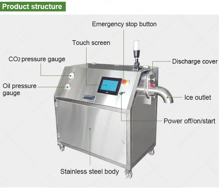 آلة تكوير الثلج الجاف Co2 آلة تكوير الثلج الجاف آلة صنع الثلج الجاف صانع آلة صنع الثلج الجاف للتجميد اللوجستي لسلسلة الباردة #4