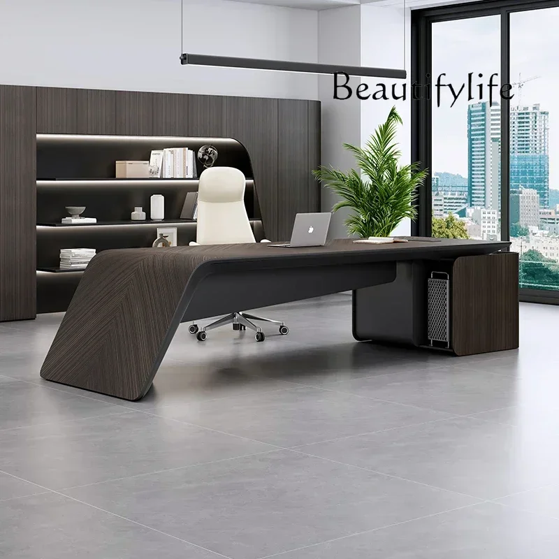 

N49 70.9" Modern L-Shape Executive Desk, Home Office Desk with Drawers & Cabinet Modern Computer Desk for Home Business Furnitur