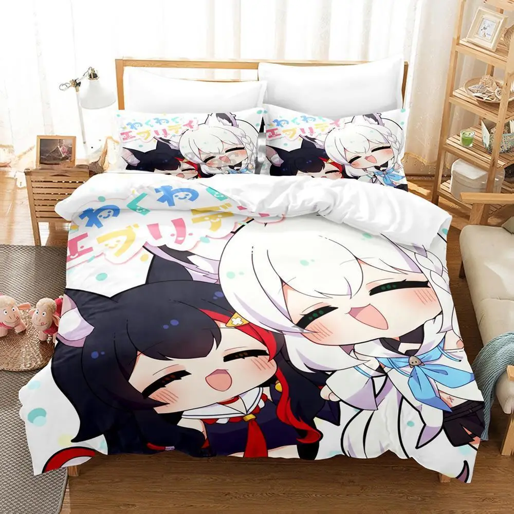 3D Print Anime Kawaii Girls Ookami Mio Bedding Set Single Twin Full Queen King Size Bed Set Adult Kid Bedroom Duvet cover Sets