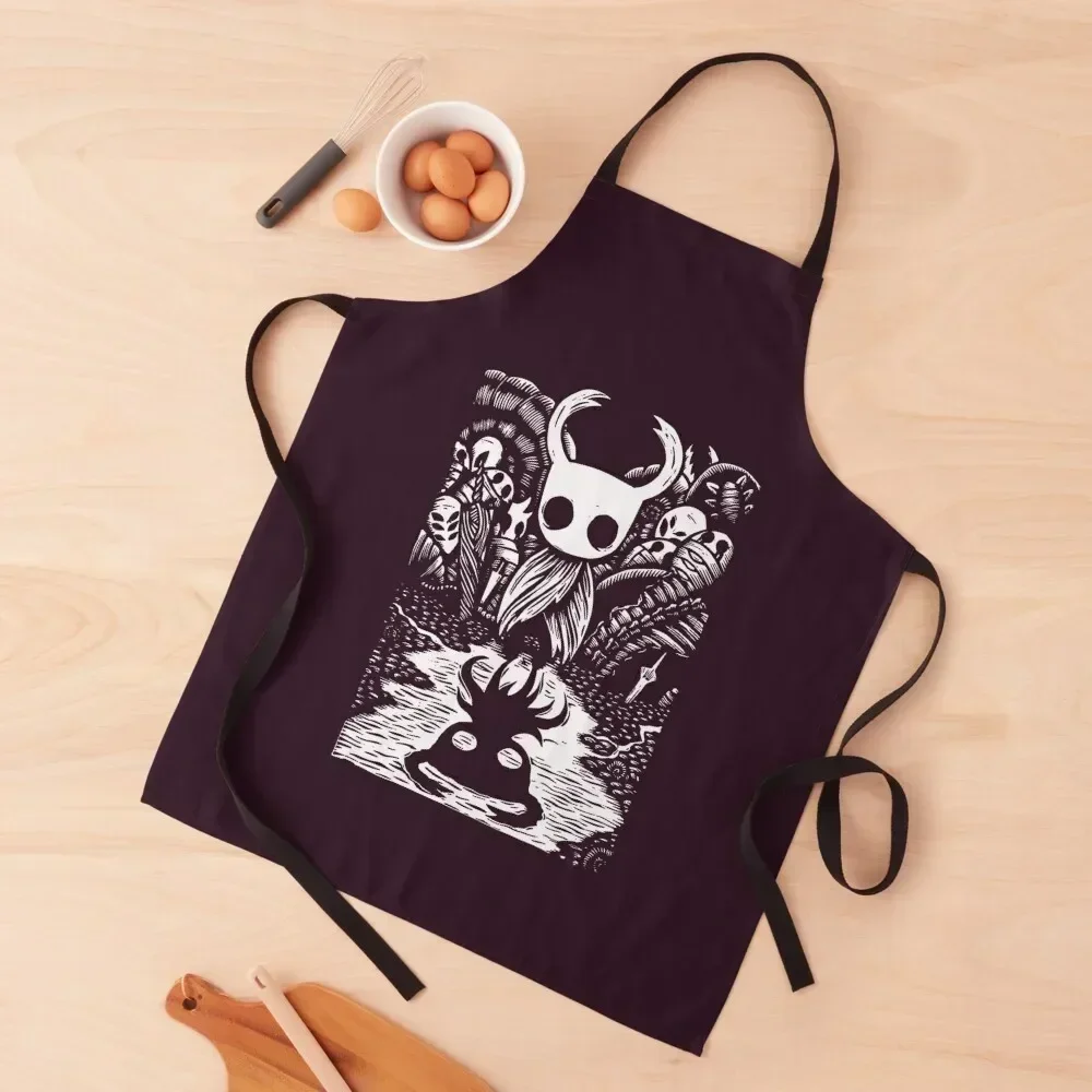 Ghost Knight Graphic Art Hollow Knight Funny Game Apron Kitchen For Women Woman Kitchens Men gift Apron