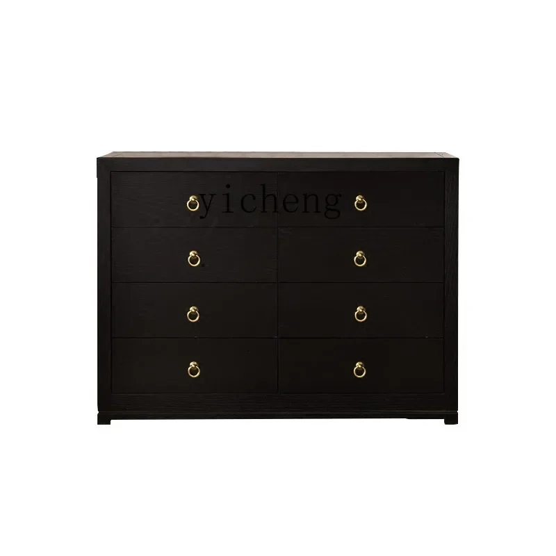 YY Chest of Drawers Side Cabinet Solid Wood Locker Entrance Cabinet Model Room Living Room Curio Cabinet