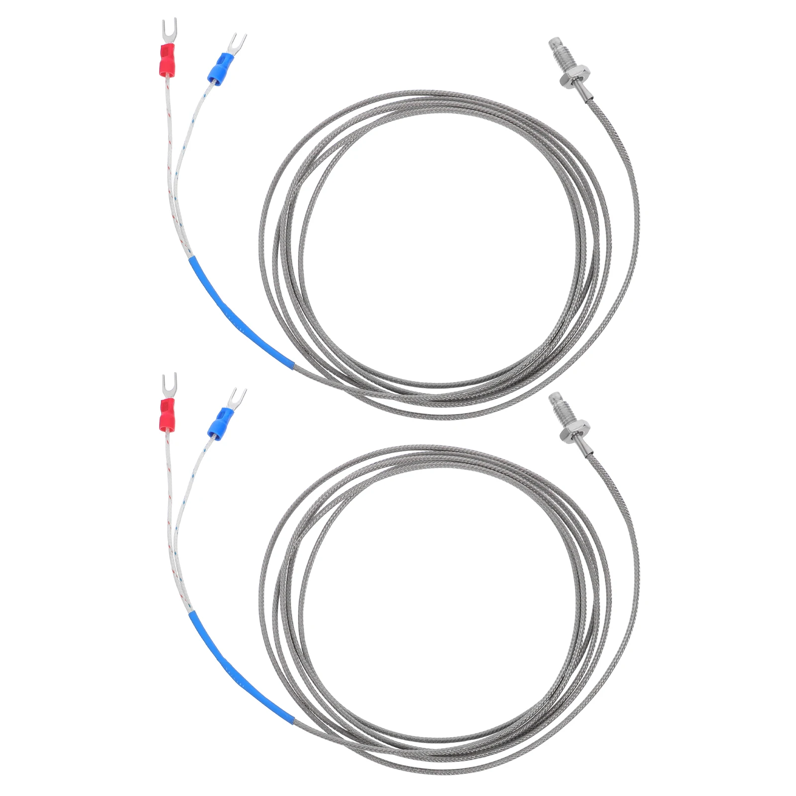 

2pcs K-Type Thermocouple Sensor Industrial Temperature Probe Stainless Steel High Precision Fast Response Extended Cable Metal