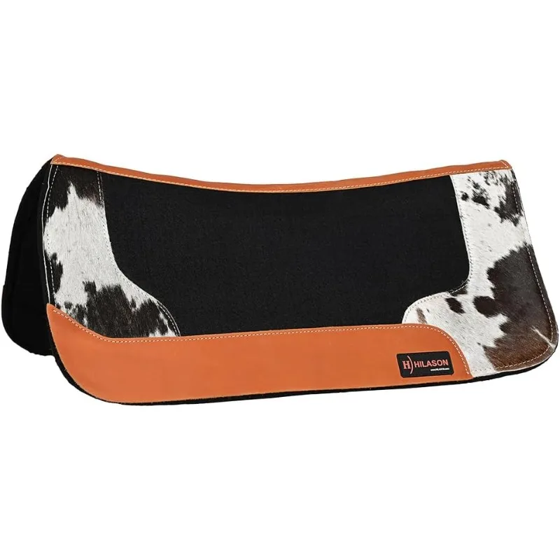 

HILASON Western Wool Horse Pad W/Distressed Wear Leather Pad Felt Saddle Western Felt Saddle