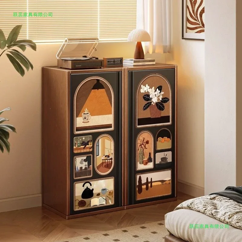 HYS Vintage Style Sofa Living Room Narrow Drawer Bedroom Metal Storage Cabinet Dining Side Vintage Entryway Storage Cabinet