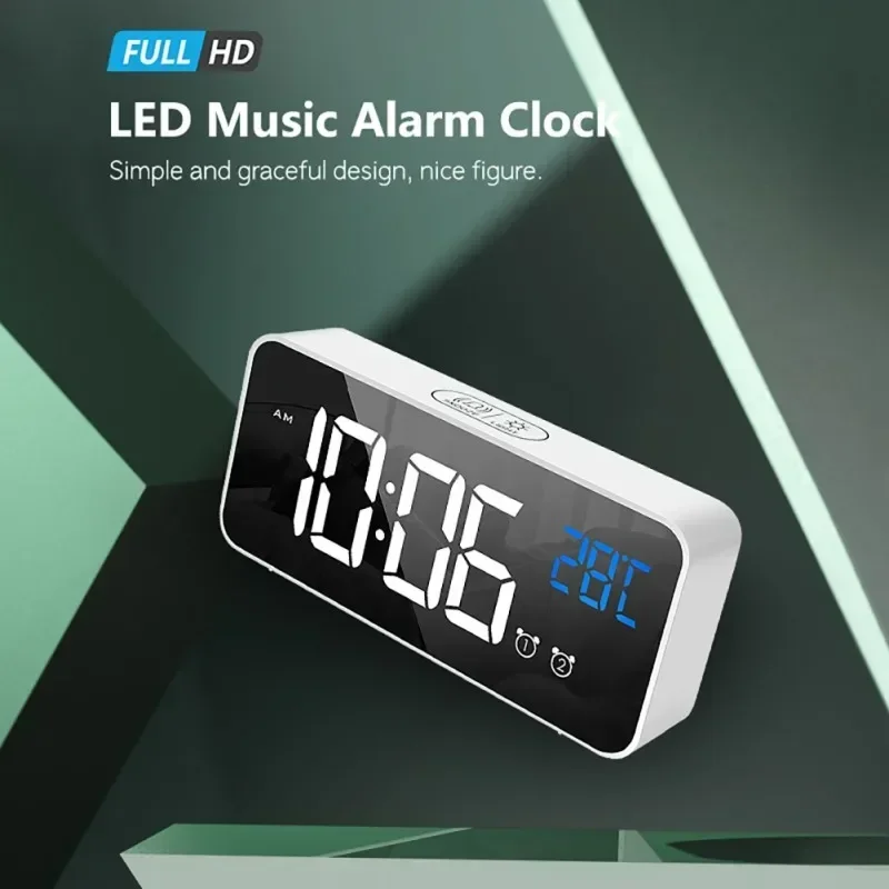 

Home Watch Table USB Bedrooms Desktop Alarm Digital Clocks Clock Decoration Mirror Snooze LED For Electronic