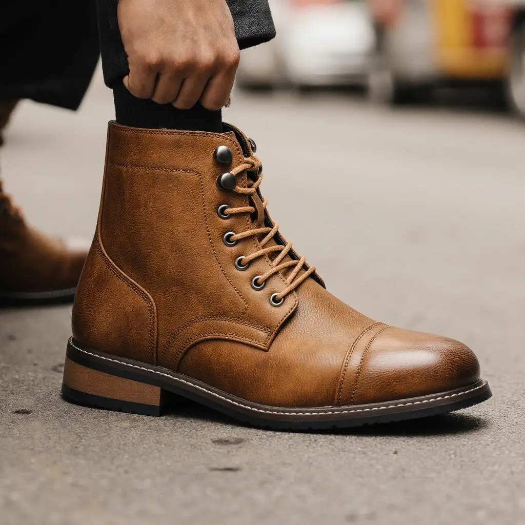 

Boots Men Casual Brand Retro 2026 Fashion Comfortable Boots Leather