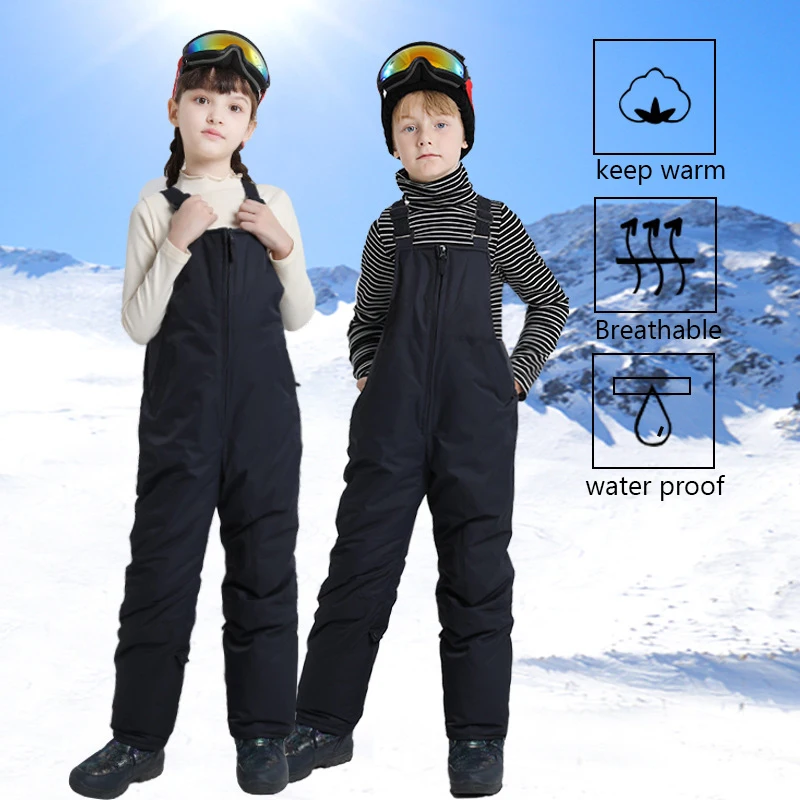 新しい子供ワンピーススキーパンツ厚く暖かい男の子女の子屋外スノーボードスーツジャンプスーツキッズスキースーツ防風防水