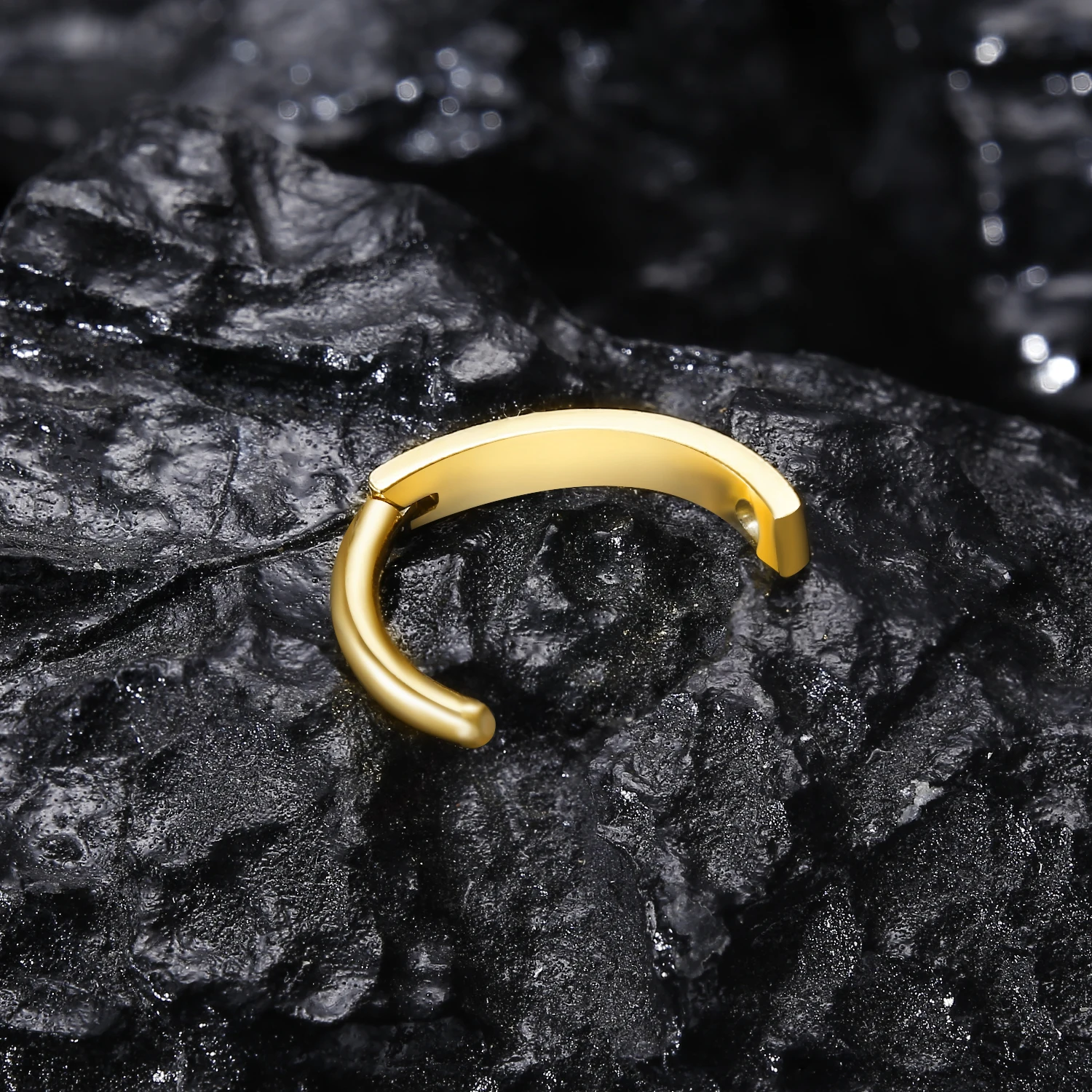14G G23 Titanium Clicker Belly Button Ring, 10/12mm Reverse Curved Hoop Navel Barbell Body Piercing Jewelry