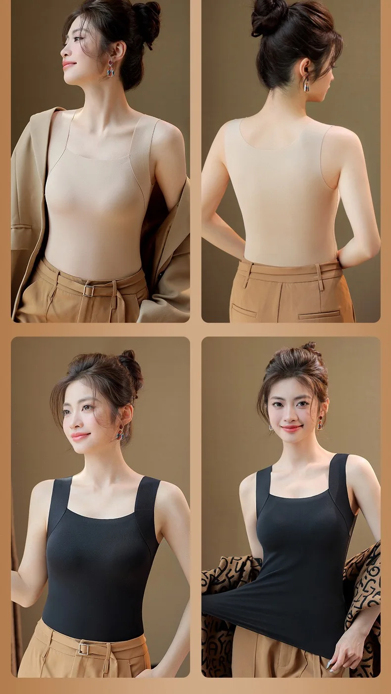 German Fleece Thermal Underwear High-Quality Autumn Winter Base Layer Warm Top Bra-Free Comfortable Undergarment