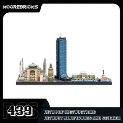 Skyline Street View Istanbul Model Bricks MOC Architecture Assembling Building Blocks Classic Set Kids Birthday Toys Gift