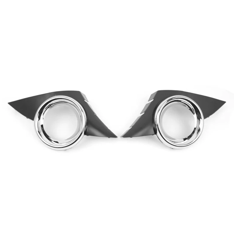 1Pair Car Front Bumper Fog Light Chrome Cover Bezel 452HW 7452HX For Peugeot 207CC 2008-2014 Fog Lamp Trim Frame