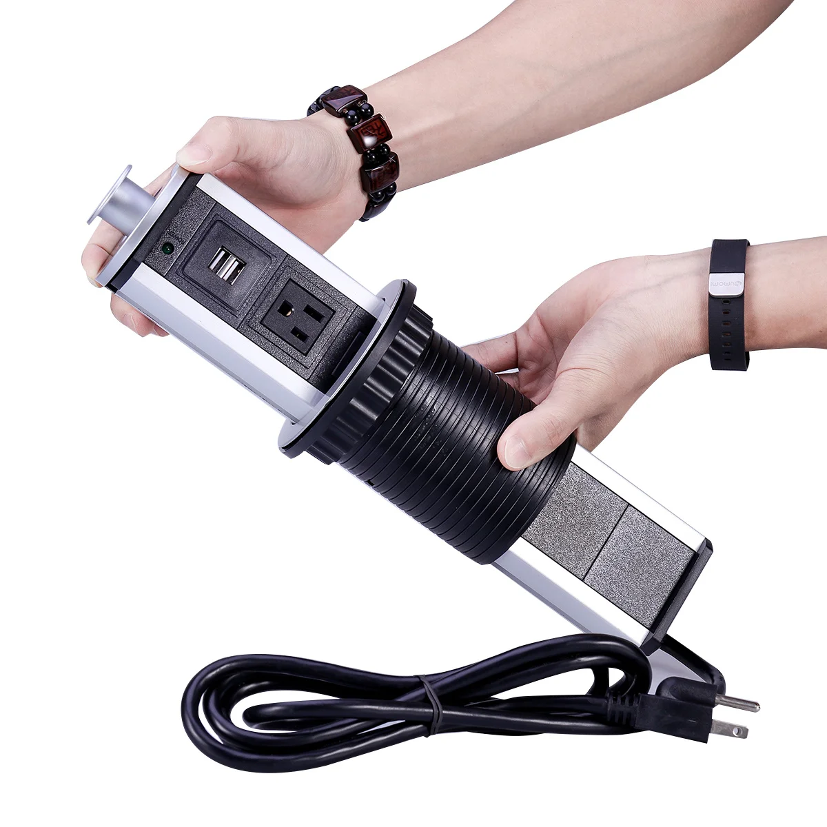 

Desktop Pull Up Socket 5 Us Plug 2 USB Ports Safety Compliant for Kitchen Countertop Office Hotel Use Pull Up Socket