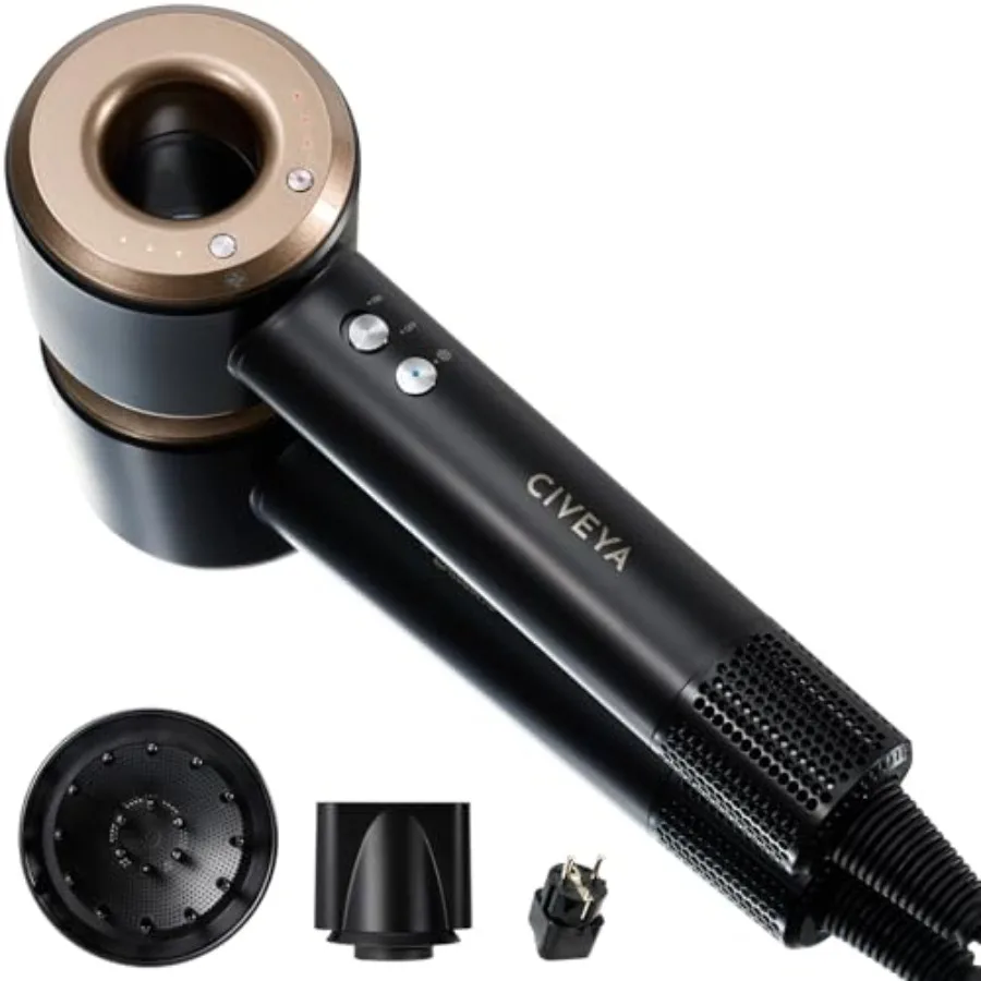 

Фен с двойным напряжением для путешествий по Европе и домашнего использования, 110 000 об/мин, быстрая сушка, ионный, с диффузором, легкий/тихий