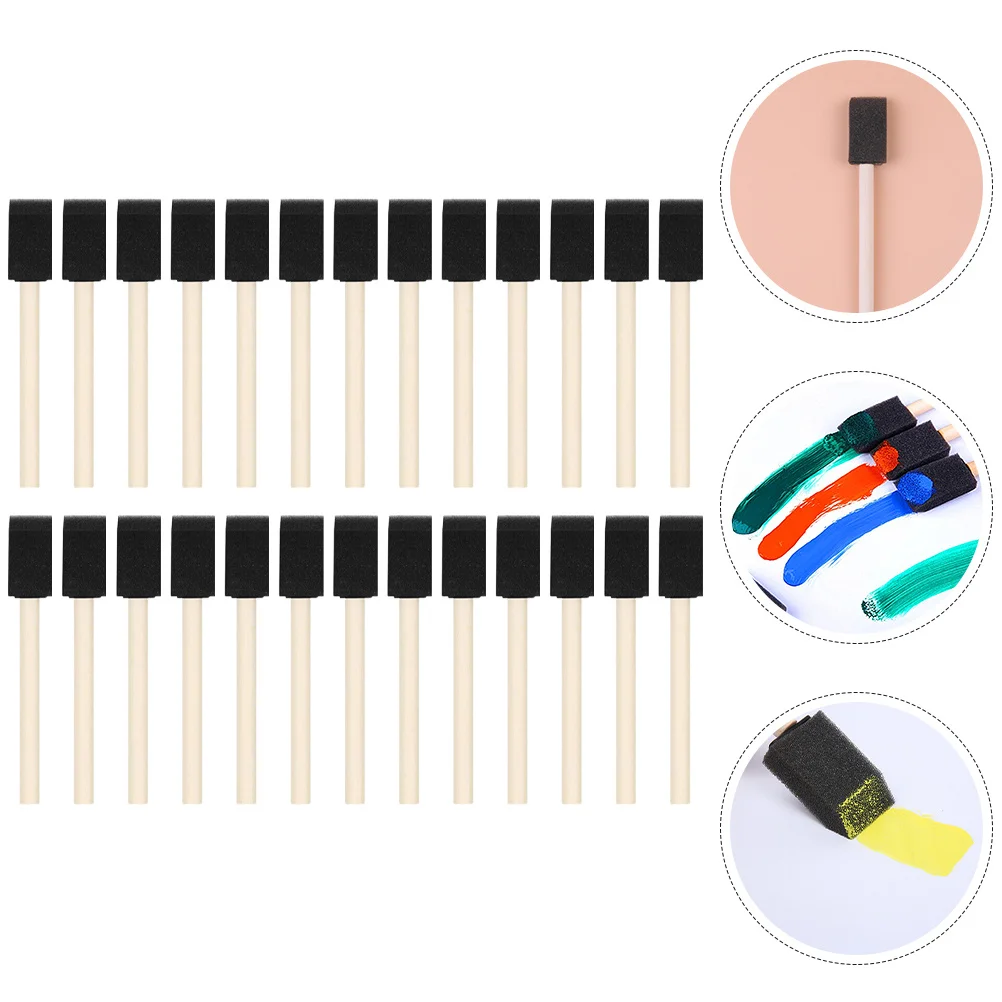 

40Pcs Foam Paint Sponge Brush Wooden Handle Comfortable Grip for Painting DIY Art Craft Supplies Foams Paint Painting Tool