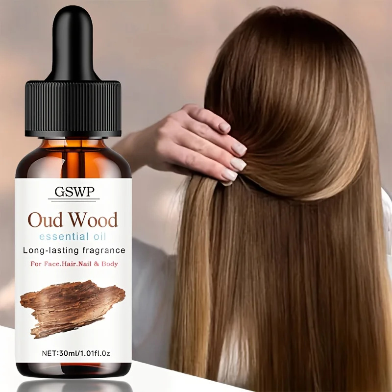 GSWP Agarwood Essential Oil: Deeply Moisturizes and Nourishes, Suitable for Hair and Skin Care. Alcohol-Free and Non-Greasy.30ml