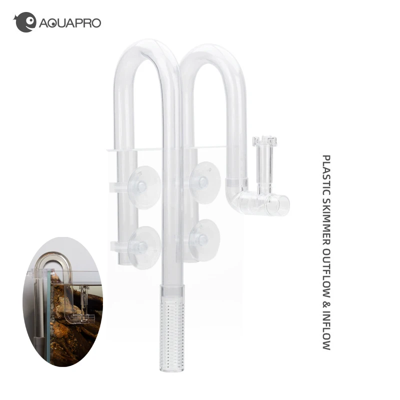 AQUAPRO Plastic Inflow Outflow Inlet Outlet Skimmer Aquarium Accessories Plant Tank Pipe Fish Water Filtro Fishbowl Set Akvarium