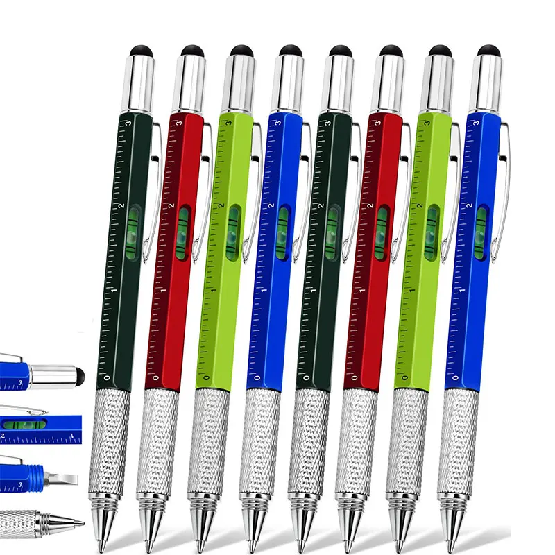 

Multifunction Gel Pens Handheld Tool Measure Technical Ruler Screwdriver Touch Screen Stylus Spirit Level