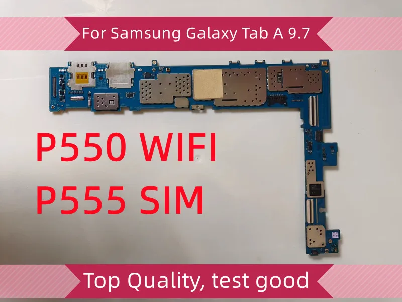 For Samsung Galaxy Tab A 9.7 P555 P550 Motherboard WiFi / SIM Android OS Clean Original Replaced Board With Full Chip Mainboard