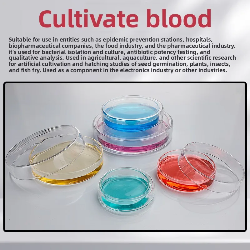 120mm 150mm Glass Petri Dish for Bacteria Cell Culture Lab Use High Quality