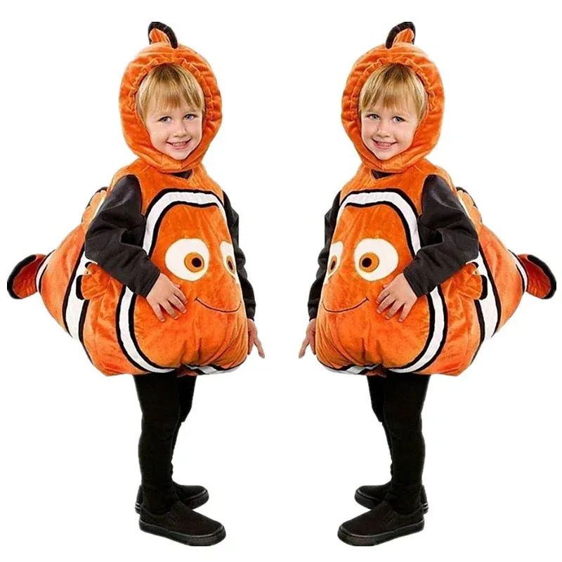 Buscando disfraces de Nemo, disfraz de Halloween para niños y bebés, disfraz de Anime payaso Nemo Marlin con capucha para niños, disfraces de Halloween Pa Coslon