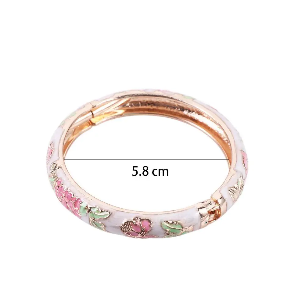 Regali classici vintage di peonia cloisonné per le donne Ragazza Smalto Fiore Gioielli Bracciale Accessori Braccialetti