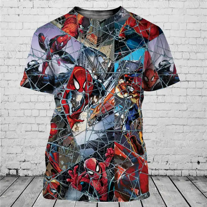 Spider-Man Klassiek 3d Print Ademende Disney T-Shirt Mannen Vrouwen Korte Mouw Casual Zomer Casual Streetwear T-Tops