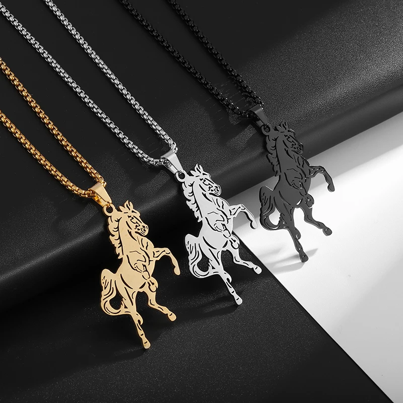 Exquisite Stainless Steel Maxima Pendant Necklace for Men and Women Classic Chinese Zodiac Commemorative Jewelry Gift