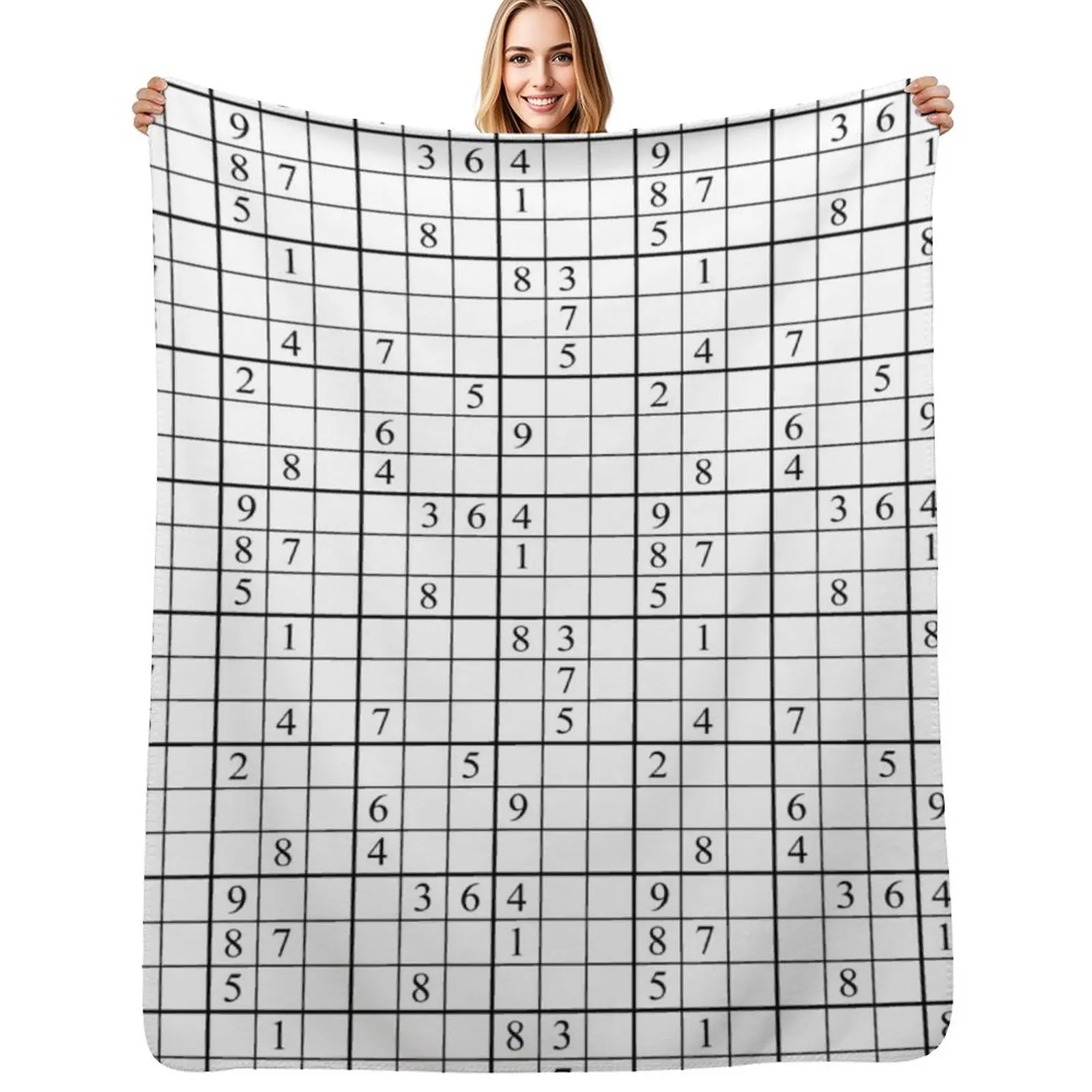 

Sudoku (white) Throw Blanket Decorative Throw Soft Plush Plaid Moving christmas gifts Blankets