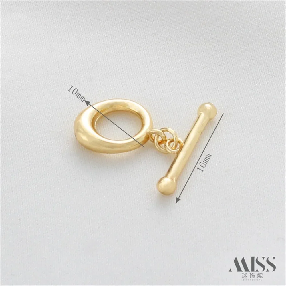 14K Gold-plated Smooth Surface Simple OT Buckle Connection Buckle DIY Pearl IQ Bracelet Necklace Accessories