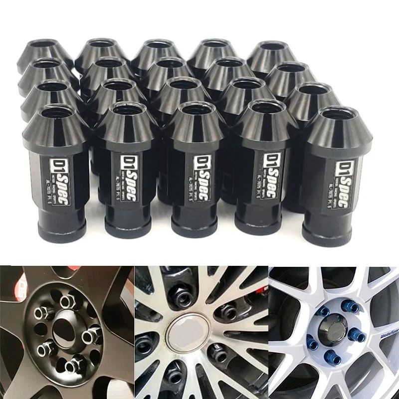 

20pcs Spec Racing Aluminium alloy Wheel Lug Nuts Screw M12x1.5/1.25 Length 50mm/40mm for 95% cars 20 pieces/set