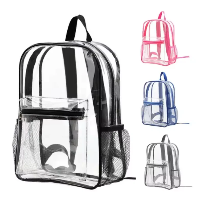 

Прозрачный ПВХ спортивный рюкзак для фитнеса на открытом воздухе, повседневный видимый рюкзак для путешествий, большая вместительная водонепроницаемая сумка на плечо