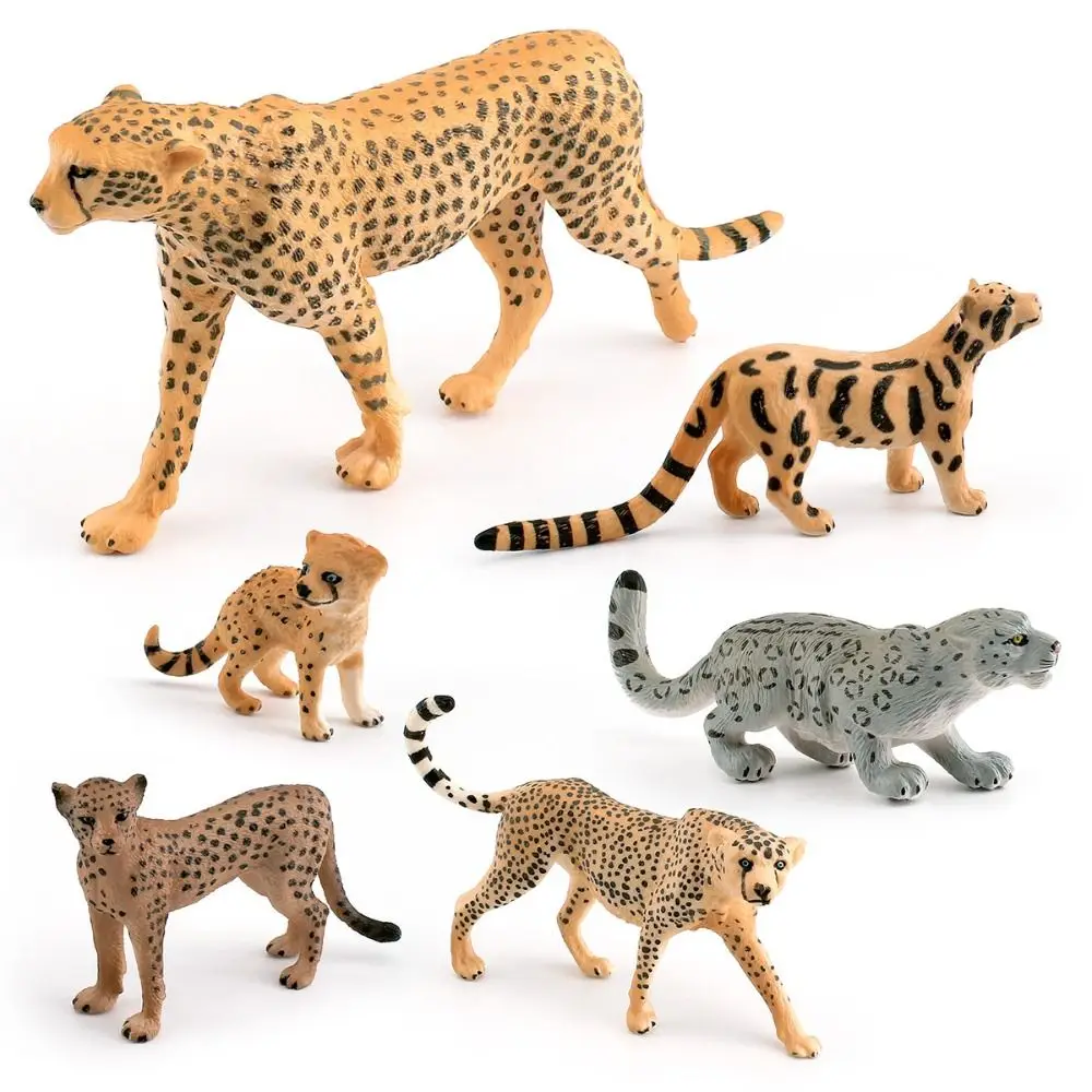 Realistic Leopard Action Figures Simulation Animal Model Snow Leopard Model Educational Miniature Cheetah Leopard Figures