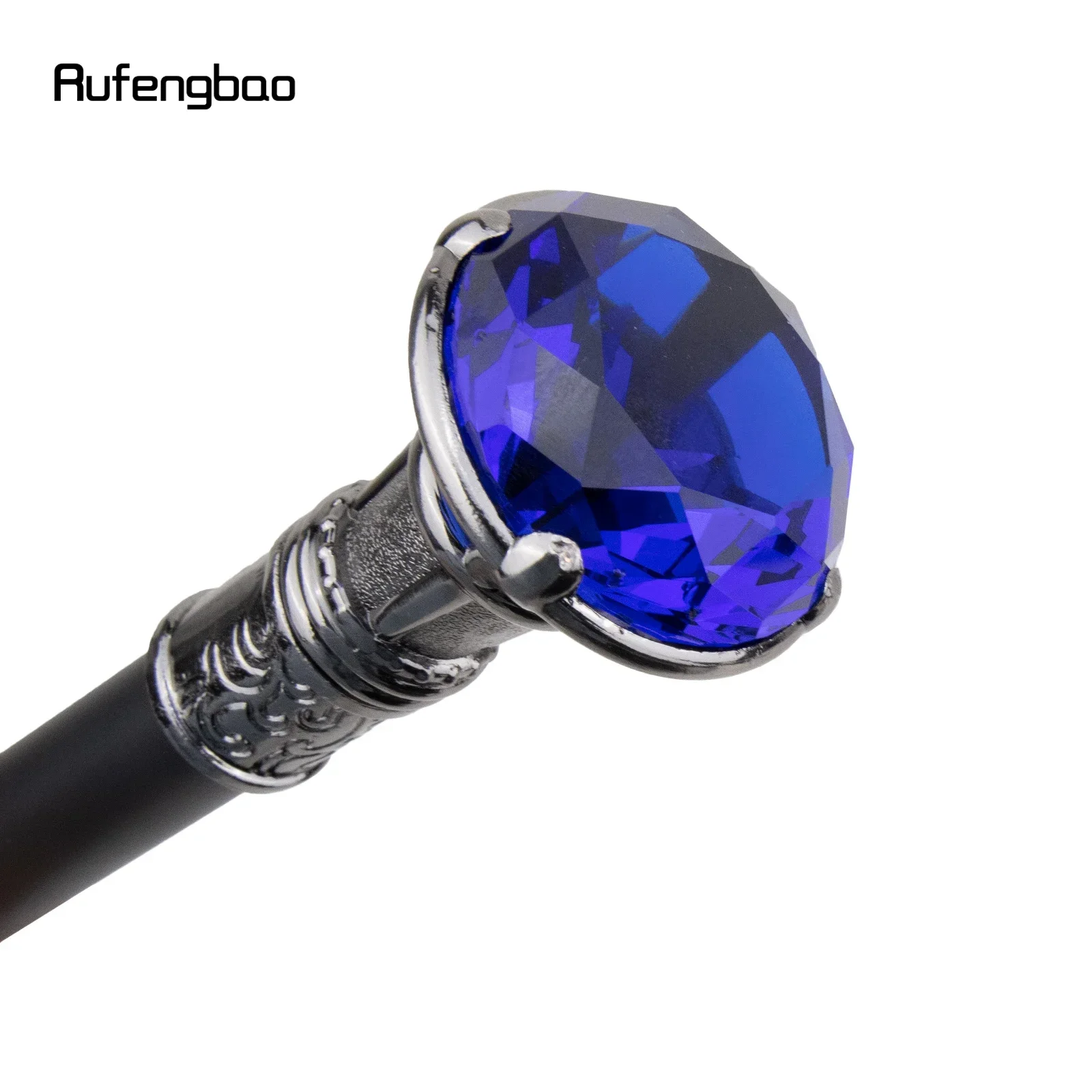 Purple Diamond Type Silver  Single Joint Walking Stick Decorative Cospaly Party Fashionable Walking Cane Halloween Crosier 93cm