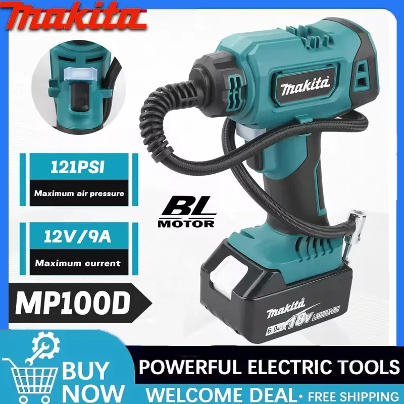 

Электрический воздушный компрессор Makita 12В, 600 мм, беспроводной, портативный, перезаряжаемый, ручной, для автомобилей, для аккумуляторов 18В