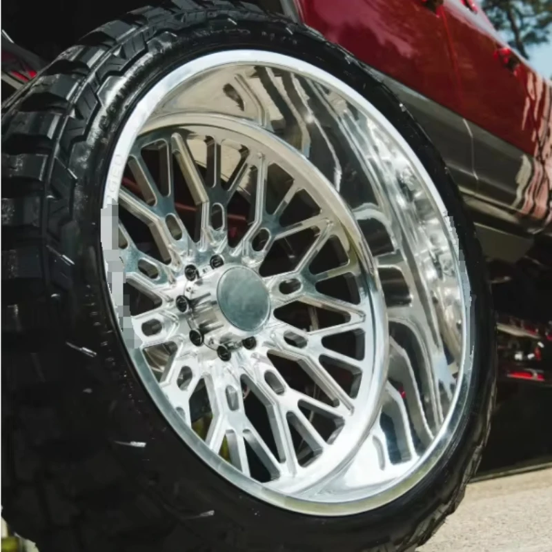 Forged Brush Chrome Deep Dish Concave Wheel Alloy 24 26 30 28 Inch Rims Car 5x114.3 5x130 6x139.7 Wheels