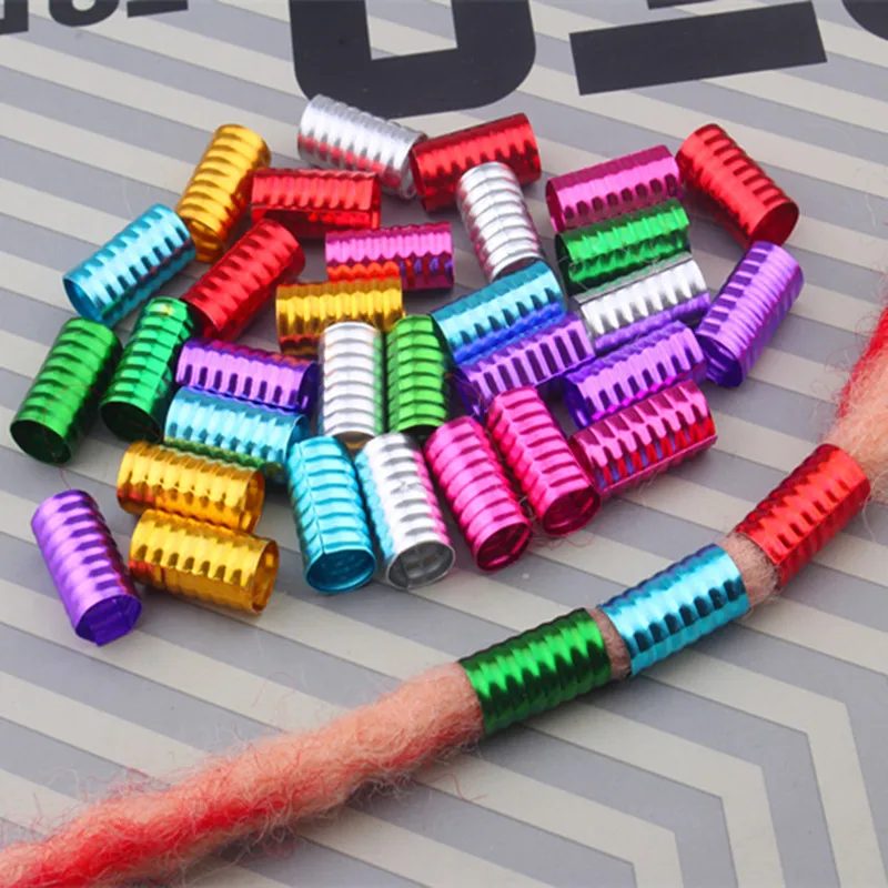 Colorful Aluminum Hair Ring African Twist Spring Braid Three Strand Braid Hollow Extension Ring Braid Decoration Ring
