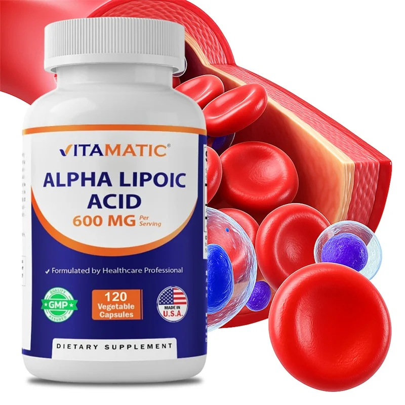 Alpha Lipoic Acid Capsules - Antioxidant, Helps with Healthy Aging and Promotes Skin Elasticity, Supporting Cellular Energy