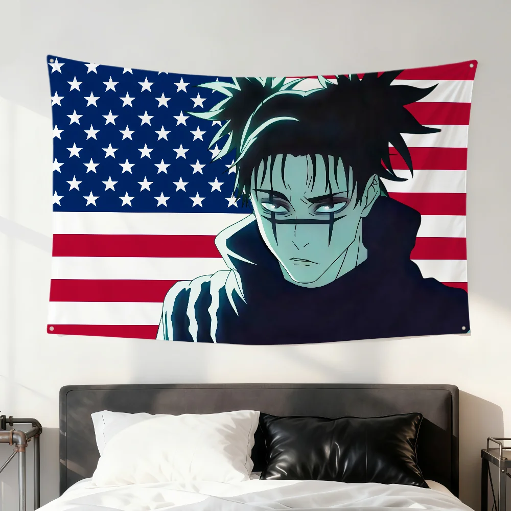 Anime-Fanart Choso Jujutsu Kaisen Rosa Flagge für Zuhause, Zimmer, Wohnheim, Camping, Party, Picknick, Dekoration, Geschenk, Banner, Garage, Wandbehang – Detail 13