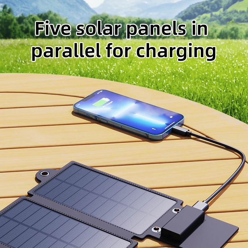 YX ES-B01 Carregador Solar de Alta Potência, 10W, Dobrável, Portátil, Ao Ar Livre, Pequeno Painel Solar, Adequado para Celulares, Tablets, Bancos de Energia