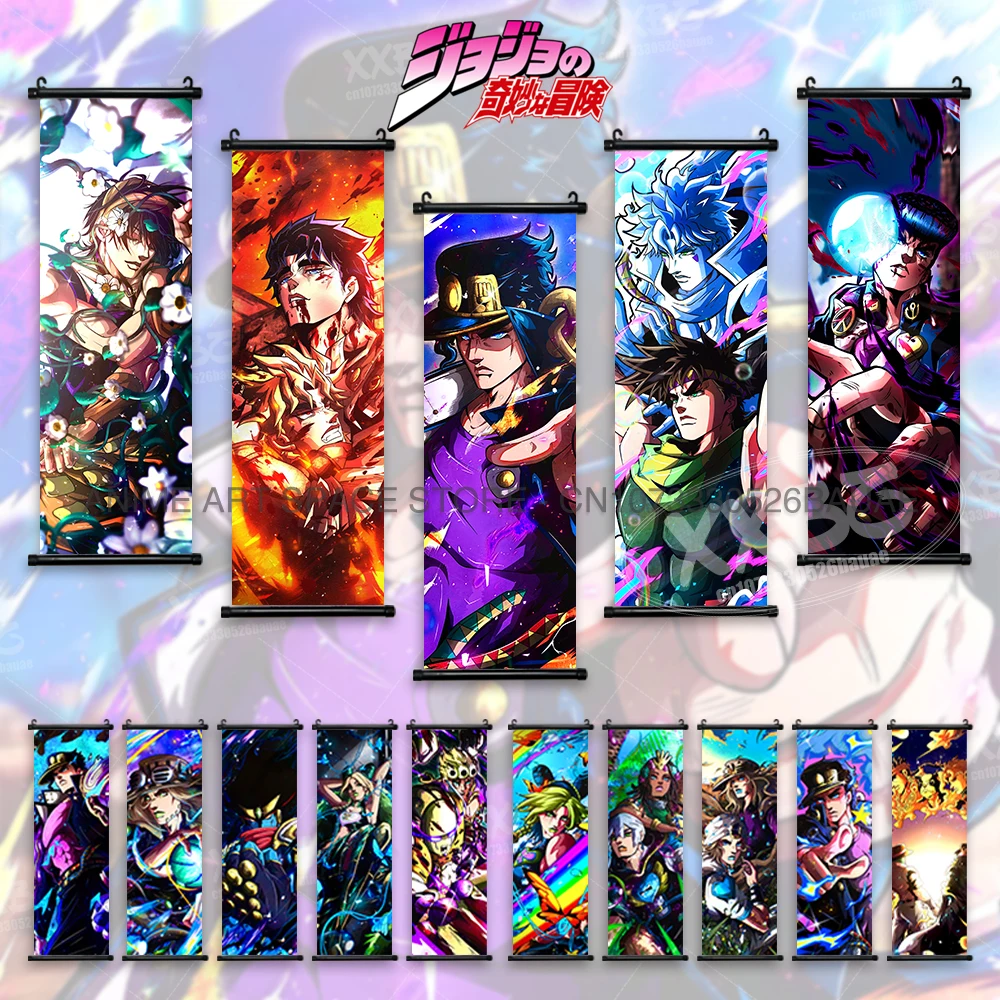 

JoJo's Bizarre Adventure Home Decoration Hanging Painting Jonathan Joestar Canvas Anime Wall Art Scrolls Picture Vintage Poster