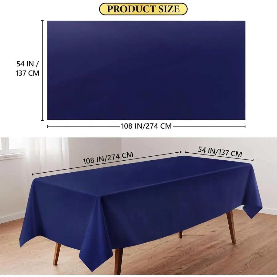 4Pcs Rectangle Disposable Tablecloths 137×274cm, Nice Decor for Outdoor Picnics, Birthdays and Indoor Holiday Gatherings.