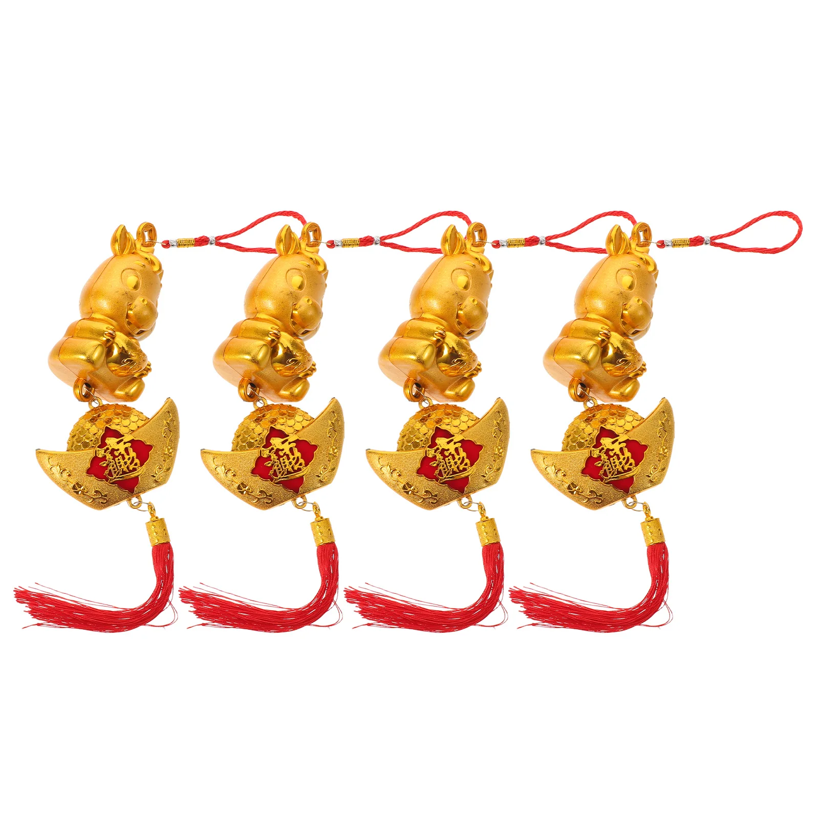 

4pcs 2026 Chinese New Year Horse Pendant Zodiac Horse Year Hanging Ornament For Home Office Wall Window Decor Spring Festival