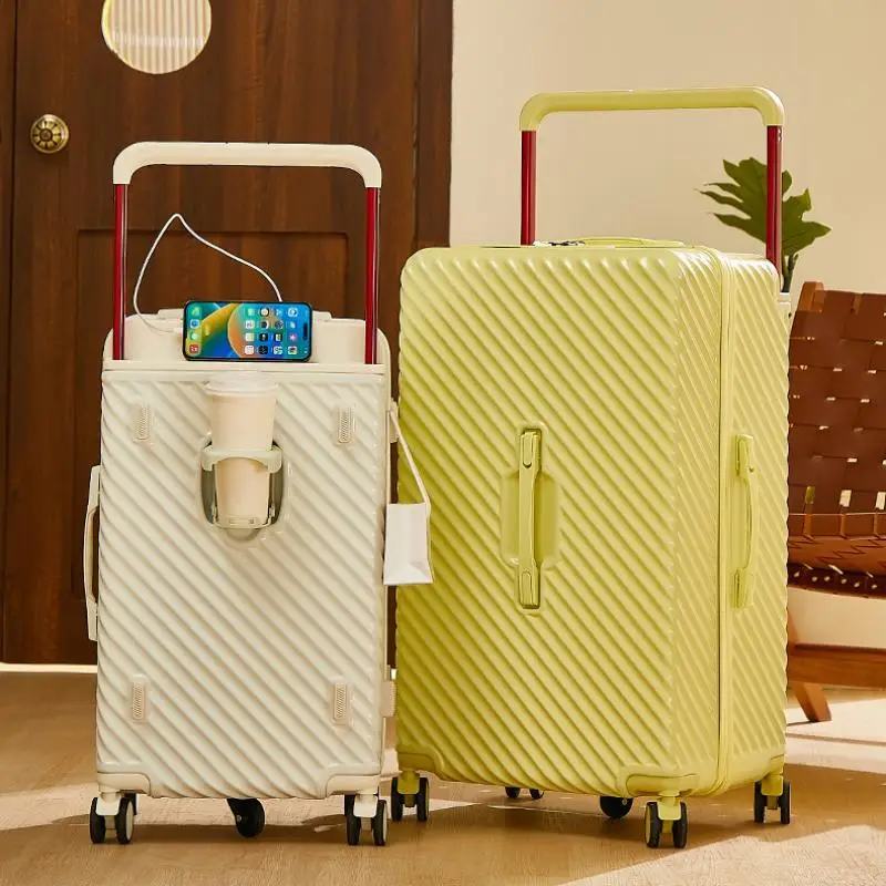 24-Inch Five-Wheel Hard-Shell Trolley Suitcase Quiet With USB Port And Combination Lock Carry-On Luggage Large Capacity