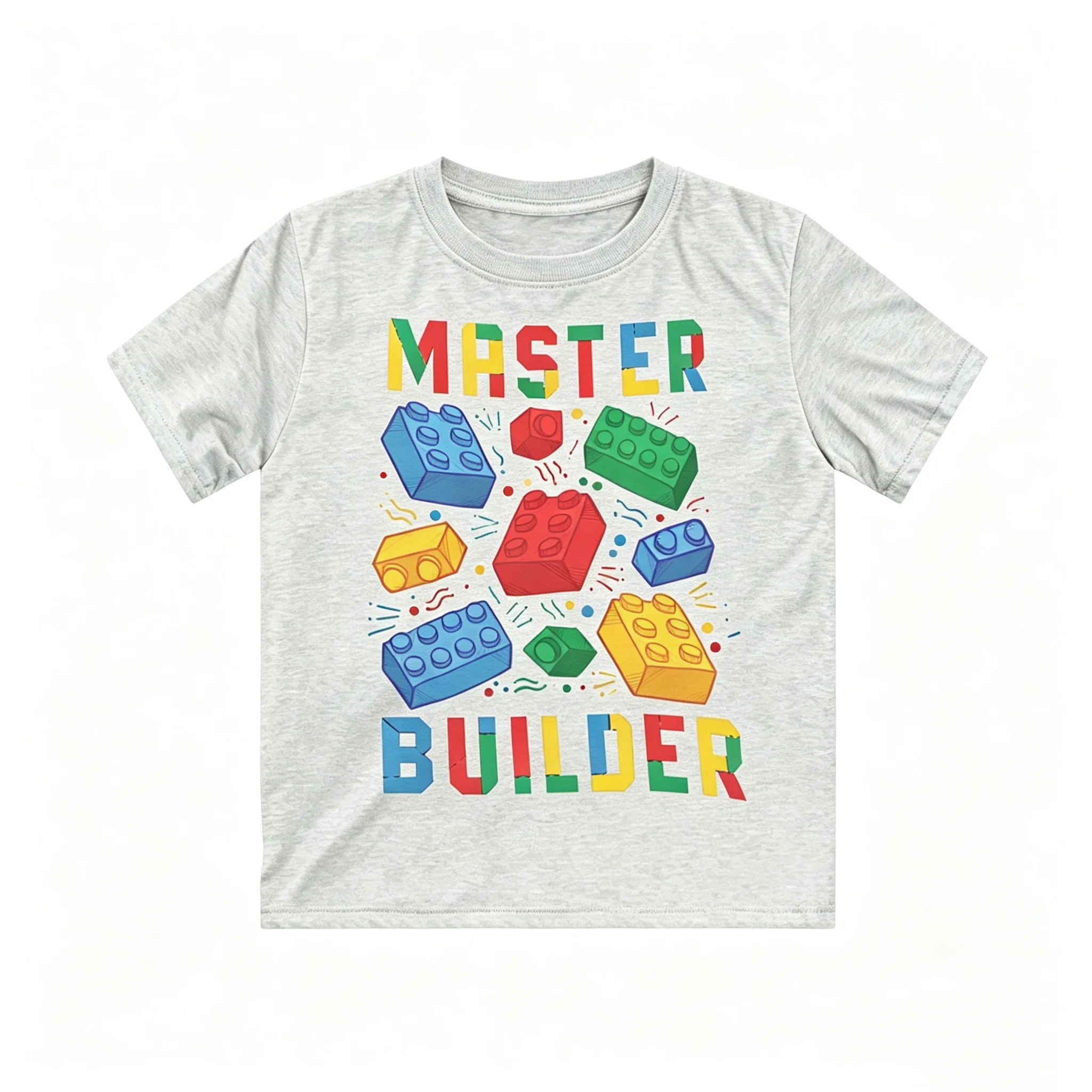 Brick Builder Kinder-T-Shirt, lässig, locker sitzend, weich, atmungsaktiv, für den täglichen Gebrauch, Strandurlaub, Party-Outfit, für alle Jahreszeiten – Detail 6