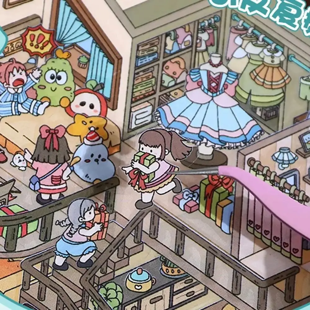 Adesivi paesaggistici 3D in PET Taglie forti Capibara Collage di scene in miniatura Adesivo tridimensionale per incollare impilabile multiplo dei topici