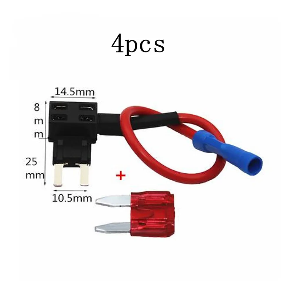 Circuit Piggy Back Fuse Fuse Holder Keep Your Circuits Safe w/High Quality Mini Blade Fuse Holder & Two 10A Fuses