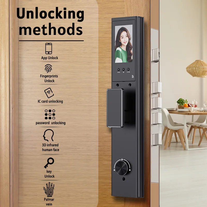 XSDTS C1-W Wishome WiFi Smart Door Lock, Facial Palm Vein Fingerprint Password Card Key App Control Home Electronic Lock